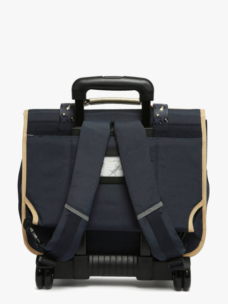 Schoolbag On Wheels For Kids 2 Compartments Cameleon Blue vintage fantasy PBVGCR38 other view 4