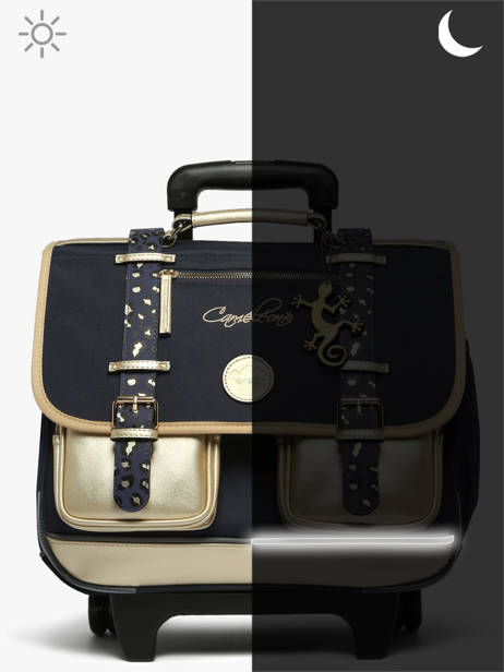 Schoolbag On Wheels For Kids 2 Compartments Cameleon Blue vintage fantasy PBVGCR38 other view 9