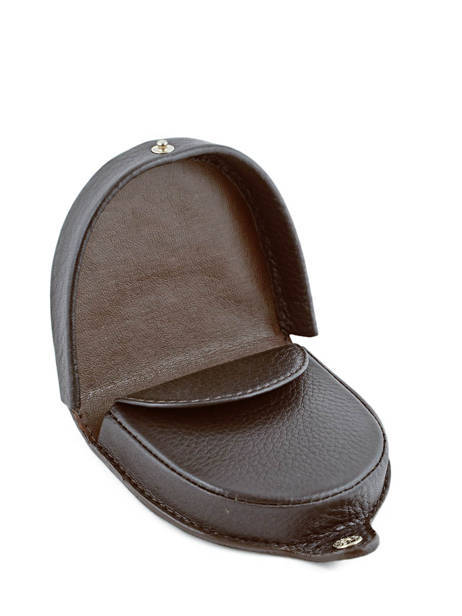 Coin Purse Leather Yves renard Brown foulonne 23816 other view 3