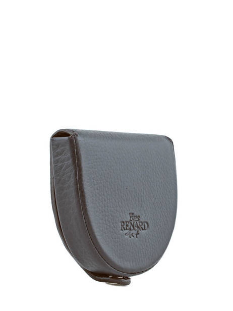 Coin Purse Leather Yves renard Brown foulonne 23816 other view 1