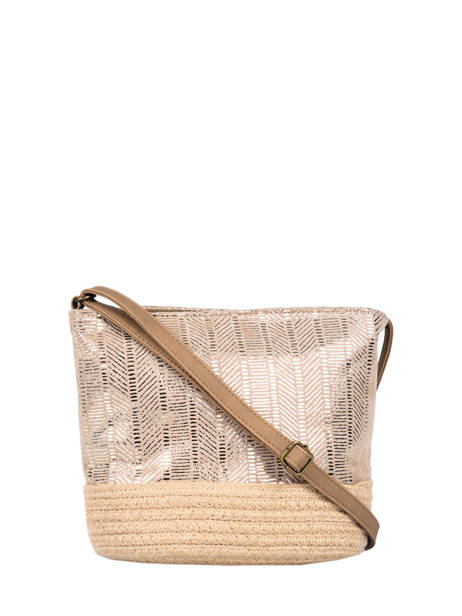 Crossbody Bag Irisé Raffia Le voyage en panier Beige guimauve PM289 other view 3