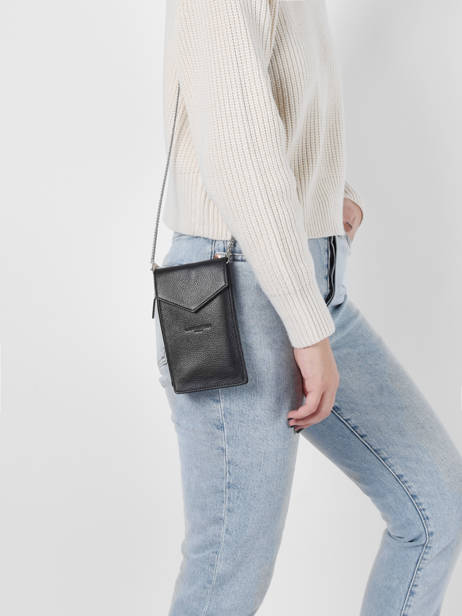 Leather Foulonné Pia Phone Bag Lancaster Black foulonne pm 27 other view 1