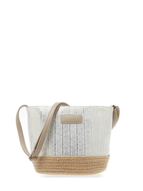Crossbody Bag Irisé Raffia Le voyage en panier White guimauve PM289